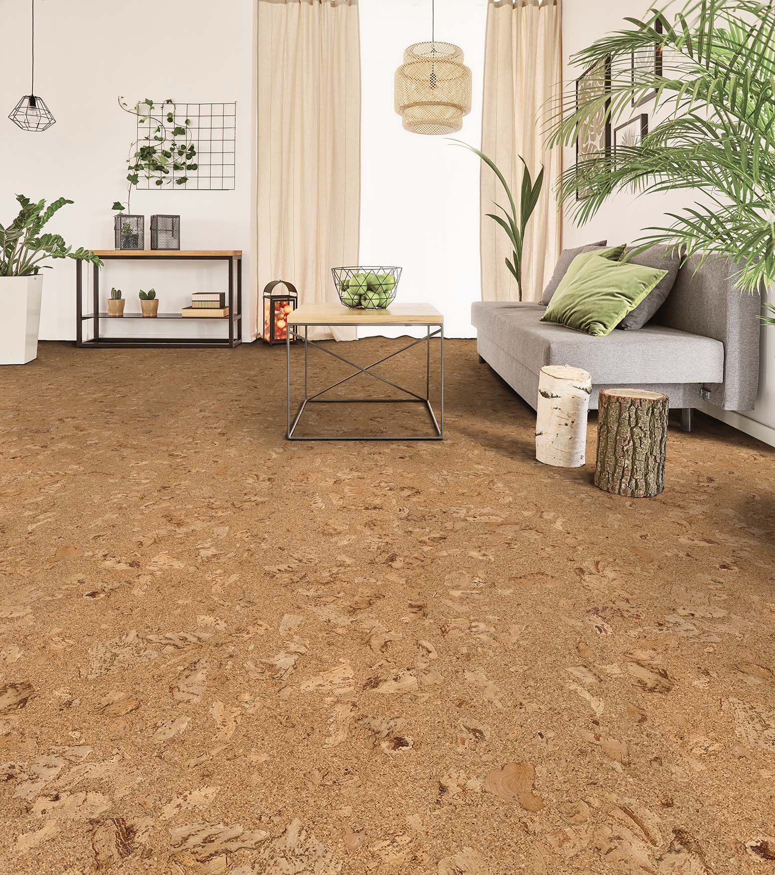 Korkboden im Arbeitszimmer