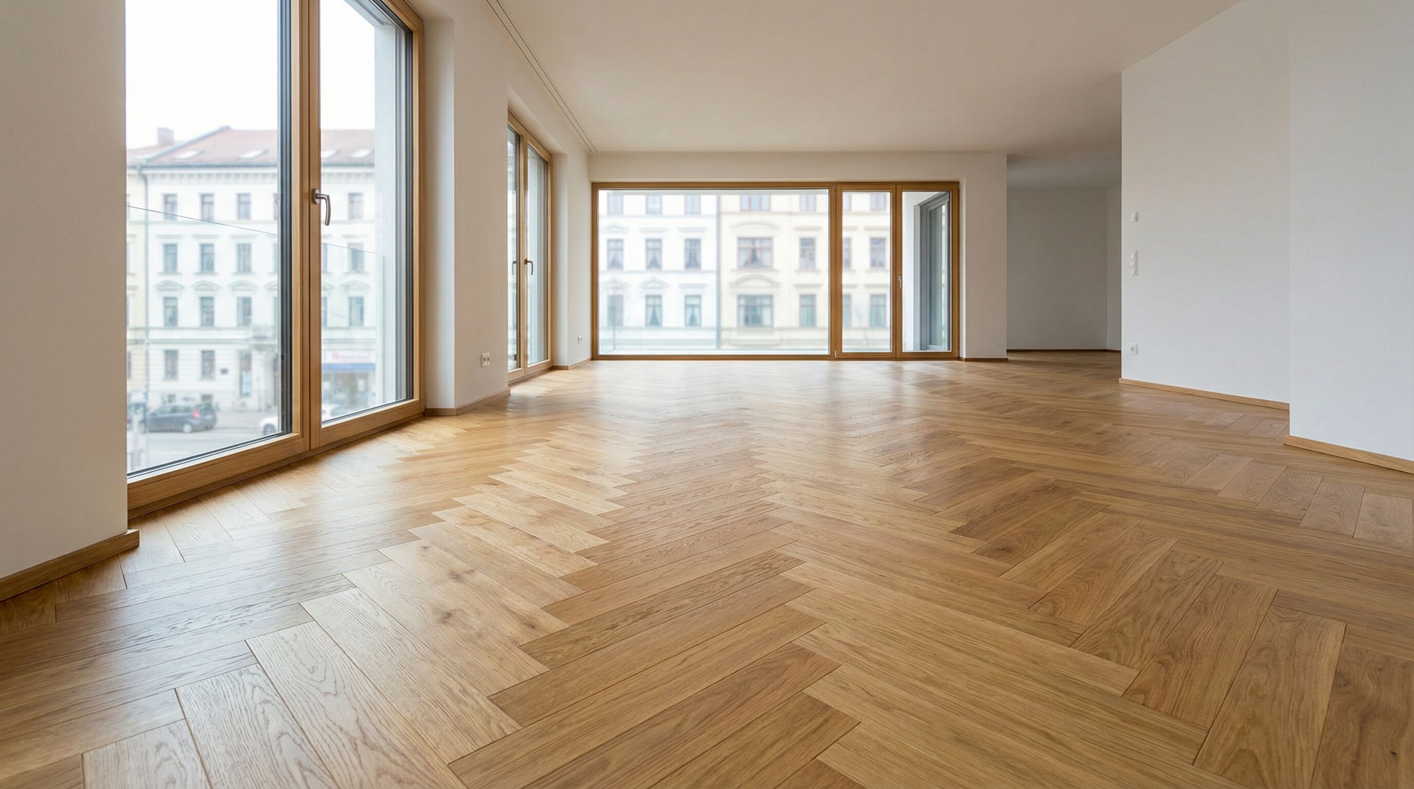 Parkettboden im Wohnzimmer - Eiche geölt, München