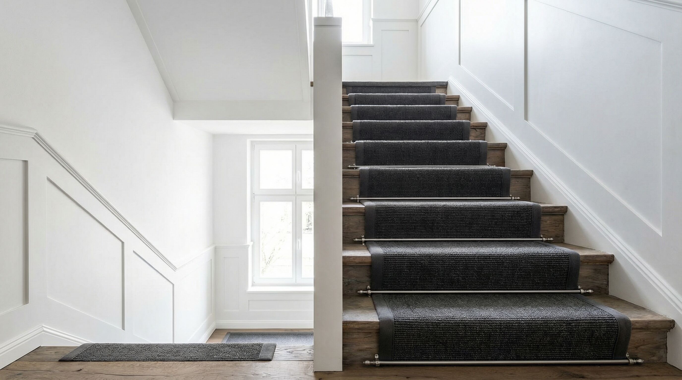 Treppenverlegung mit Teppichläufer - München